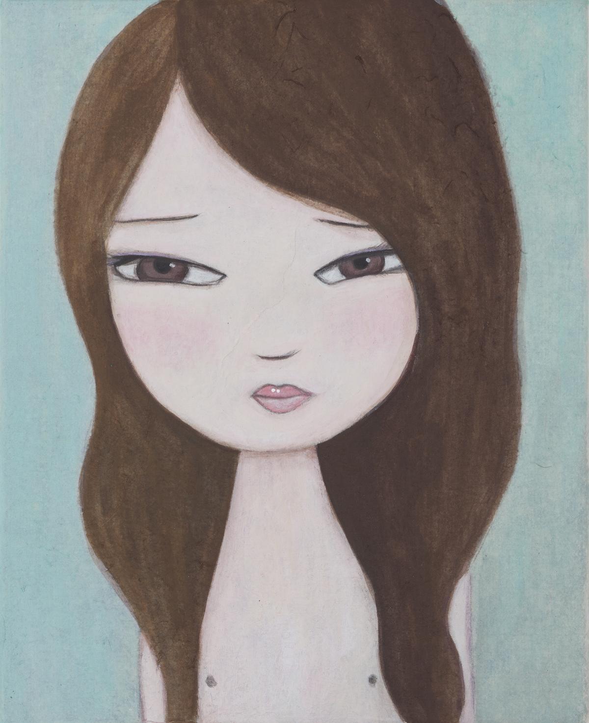 Artwork by Kyung Jeon titled Waterlilies Girl Portrait, 2012