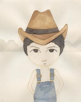 Artwork by Kyung Jeon titled Cowboy Hat 2, 2010, Watercolor, pencil on paper, 10 x 7.5 inches, 25.4 x 19.1 cm
